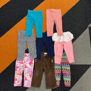 Lot of 8 Baby Girl Toddler Bottoms Bundle Pants Size 18 Months Multi-Color